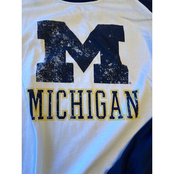 "Michigan" Colosseum Mens Long Sleeve Raglan Tee - Picture 2 of 4